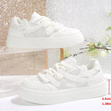 Purpdrank  New Breathable White Sneakers Women Comfortable Thick Bottom Vulcanizd Shoes Woman Spring Summer Lace Up Causal Sneakers