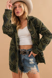 Purpdrank  Vintage Jacket Women's Clothing Trend Autumn Winter Fleece Coats Single Breasted Streetwear Chic Long Sleeve Jacket Lapel Print