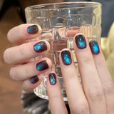 Purpdrank  1Pcs 10ML New Blue Nails Whitening Nail Art Super Flash Purple Blue Glass Bead Cat Eye Gel Nail Polish Autumn Nails