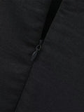 Purpdrank   Women Fashion Black Embroidery Backless Zipper Mini Dress Vintage Straps Square Collar Female Chic Lady Dresses