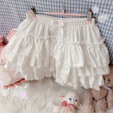 Purpdrank  Japanese Sweet JK Plush Shorts Kawaii Ruffles Lantern Shorts Yellow Black Pink White Pumpkin Pants Lolita Harajuku Y2k Bottoms