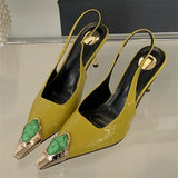 Purpdrank  Street Style Design Inlay Diamonds Woman Pumps Sandals Elegant Sexy Thin Heels Pointed Toe Banquet Prom Slingbacks Shoes