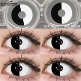 Purpdrank  1 Pair Halloween Color Contact Lenses for Eyes Cosplay Lenses Anime Lenses Black Eye Lens White Lenses Crazy Red Lens