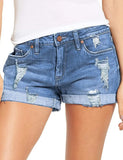 Purpdrank  European and American Summer New Sexy High Waist Tight Piercing High Elasticity Jeans for Women Denim Shorts Plus Size