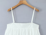 Purpdrank  Spring Summer Sexy White Camisole Women Side Zipper BUD Hem Loose Short Tank Top Vest Tee