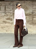 Purpdrank  Chic Knitted Glove Sweater Women Casual Solid Full Sleeve Holes Stand Collar Loose Sweaters Female Fashion Lady Outwears