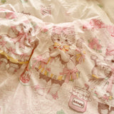 Purpdrank  Princess French Style Bedding Set For Adults Kid Flat Fitted Sheet Set With Pillowcases King Queen Full Bedroom Decor Bedclothes