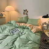 Purpdrank  60 pieces of comfortable sleeping home skin friendly water washed cotton four piece bed sheet and quilt cover