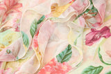 Purpdrank  Fashion Semi Sheer Floral Print Wood ears Ruffles V neck Pullover Shirt Women Full Flare Sleeve Loose Chiffon Blouses Tops