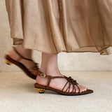 Purpdrank   New Fashion Cow Leather Concise Summer Shoes Stiletto Heels Slingback Dating Casual Elegant Party Modern Women Sandals