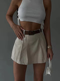 Purpdrank  High Stree Shorts Women High Waisted Solid Pleated A-Line Skirt Fashion Casual Streetwear Shorts Skirts Summer 2026 New
