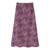 Purpdrank  Summer New Women's Retro Elastic Waist Floral Half length Skirt Fashionable Design Sense Hanging Middle Long Skirt