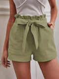 Purpdrank   Shorts Women Bow Tie Lace Up Wide Leg Shorts High Waist Pockets Casual Streetwear Summer New Fashion Loose Shorts