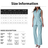 Purpdrank  Chic Two-Piece Women's Set Button-Detail Vest with Lapel Neck & Tailored Trousers Versatile Outfit for Work and Sophisticated