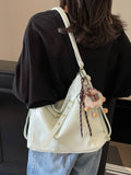 Purpdrank  Retro Large Capaci Tote Bag Women's Spring 2025 Faionable Casual Bapa Handbag Soft PU Leather Single oulder Strap