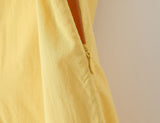Purpdrank  Fashion Yellow Spliced Irregular Ruffles Hem Sleeveless Dress Women O neck Side Waist Midi Long Dresses Femme Vestidos Robe
