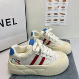 Purpdrank  Women's Casual Versatile Spring 2025 Platform Sneakers Flat Bottom Shoes Rubber Upper Polyurethane Insole And Lining