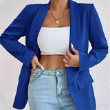 Purpdrank  Spring Blazers Women Turn-down Collar Office Lady Slim Outerwear Elegant Long Sleeve Solid Chic Jackets Women's Blazers