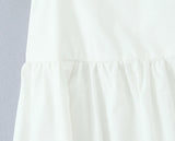 Purpdrank  New Holiday Buttons Low Waist Midi Long Skirt Women Spliced Ruched Wood ears Swing A-lined Skirts Boho Yellow White