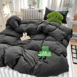 Purpdrank  Cartoon Embroidery Four-Piece Set Quilt Cover Bed Sheet Pillowcase Bedding Sets For Kids Duvet Cover Comforter Queen King Size