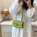 Purpdrank  Embroidery Thread Chain Crossbody Bags For Women 2023 Latest Luxury Designer Handbag PU Leather Street Shoulder Bag Bolsos
