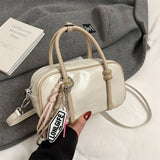 Purpdrank  Mini Square Top-handle Bags For Women Contrast Color Small Boston Shoulder Crossbody Bag 2025 New Luxury Designer Handbags