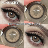 Purpdrank  1 Pair Colored Brown Contact Lenses for Eyes Natural Soft Lens Women Makeup Lens Cosmetics Gray Pupils Yearly Daily Use