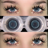 Purpdrank  1Pair Fashion Makeup Blue Contacts Lenses Yearly Soft Blue Eyes Gloss Blue Eyes Color Sea Blue Ocean Heart Blue Eyes