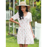 Purpdrank  Autumn And Winter Dress Female Long Sleeves Round Collar Slim Temperament Joker Printing And Dyeing Skirt Female