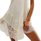 Purpdrank  Spring New Mini Dress Lace Elegant Short Sleeveless Women's Fashionable Casual Dress