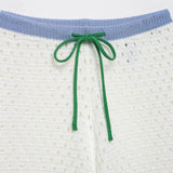 Purpdrank   Women's Hollow out Knitted Shorts Breathable Drawstring High Waist Slimming Loose Casual Hot Pants Summer Comfortable Shorts