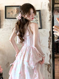 Purpdrank  French Style Sweet Elegant Women Dress Y2k Summer Casual Slim Halterneck Evening Dress Fashion Fairy Chic Vintage Party Outfits
