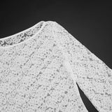 Purpdrank  Sexy White Lace Flare Sleeve Bodycon Dress Women Fashion O Neck Hollow Out Slim Fit Club Party Mini Dress Trendy Hot Girl