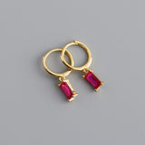 Purpdrank - 2PC Stainless Steel Little Huggies Hoop Earrings For Women Tiny Crystal Zirconia Pendant Cartilage Earrings Piercing Jewelry