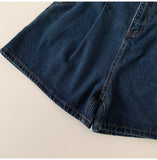 Purpdrank  Dark Blue Pleated Denim Shorts for Women 2025 New Summer High Waist Thin Wide Leg Jeans Shorts Casual Loose A-line Hot Pants