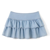 Purpdrank  Women Fashion Vintage Blue Denim Mini Skirts for Women Streetwear Grunge Aesthetic  Layered Ruffle Jeans A-line Skirts