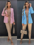 Purpdrank  Elegant Women's Blazer Jacket Fall New Black Vintage Long Sleeve Pockets Office Lady Blazer Coat Tops For Female Clothing