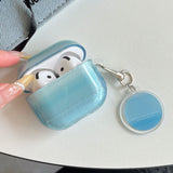 Purpdrank  Earphone Case for AirPods 4 Pro3 2025 Blue Gradient Color Sky Cover with Keyring for Apple AirPods 2 3 4 Pro 2nd 3rd Soft Cases