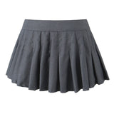 Purpdrank  Summer Mini Skirts Vintage Kawaii Skirts Women Super Short Skirts For Woman Preppy Style Mirco Skirt Pleated Preppy Style Grey