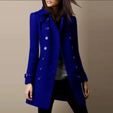 Purpdrank Autumn Winter Turn-down Neck Woolen Jacket Coat Women Fashion Black Long Sleeve Double Breasted  Loose Wool Coats Streetwear