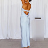 Purpdrank  Satin Strapless Sexy Maxi Dress Women Backless Slim Hollow Out Party Club Dresses Summer Elegant Off Shoulder Long Vestidos