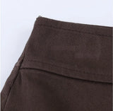 Purpdrank  Spring Summer Cargo Low Waist Shorts Skirts for Women Safari Short Trousers Side Pockets  Casual Street Bottom Deep Brown