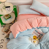 Purpdrank  Milk Velvet Bedding Set Skin-Friendly Winter Duvet Cover Set Soft Warm Quilt Cover Solid Color Flannel Thickened  Bedroom Decor