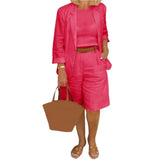 Purpdrank  Fashion Two Piece Set Women Casual Sling Shirts Coat And Elastic Waist Shorts Loose Outfits Streetwear Customized Matching Sets