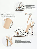 Purpdrank  Elegant Polka Dot Silk High Heel Sandals for Women with Fine Butterfly Knot College Style Gentle And Classy Footwear