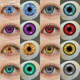 Purpdrank  Anime Colored Contact Lenses 2Pcs Cosplay Red Lenses Blue Eyes Lenses Halloween Purple Eye Makeup Contact Green Lens