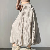Purpdrank  Gigh Quality Spring Summer Vintage Cargo Bud Women's Skirts High Waist Solid Casual A-line Skirts Pockets Female Faldas