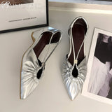 Purpdrank  Designer New 2025 Women Heeled Sandals Sexy Ponited Toe Chunky Shoes Summer Dress Party Luxury Woman Brand Pumps Sandalias Mujer