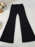 Purpdrank  Y2K American Hottie Flare Jeans Women Fashion Solid Color High Waist Slim Fit Denim Trousers Casual Streetwear Basic Pants