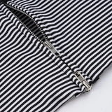 Purpdrank  Women Casual Striped Color Block 2-Piece Set Zip Up Long Sleeve Crop Hoodie & Shorts Matching Suits Streetwear Tracksuit